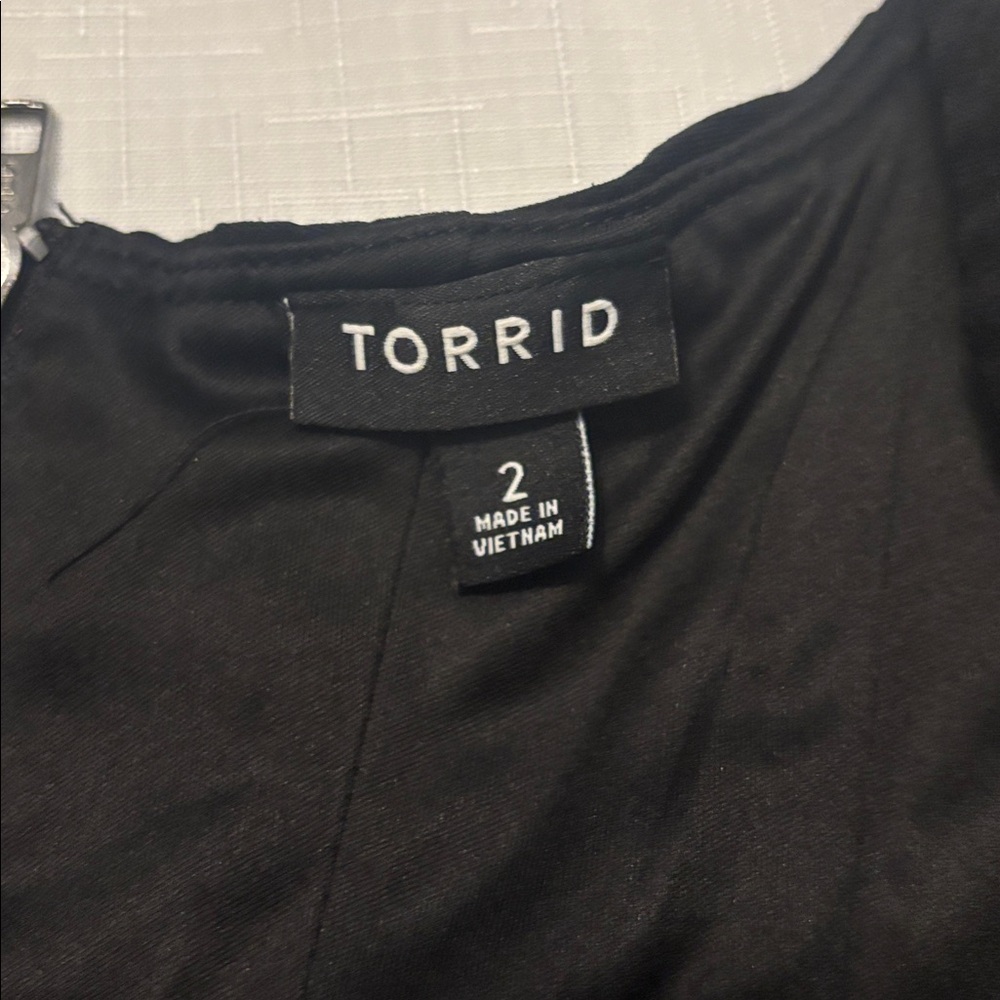 Torrid Deep Black Zip-Up Corset Top SZ 2X cropped lined sleeveless goth grunge - Picture 5 of 14